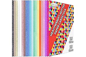 Shindel Chunky Glitter Cardstock Paper: Shimmering, Heavyweight Crafting Essential for Scrapbooking, DIY, and Home Decor