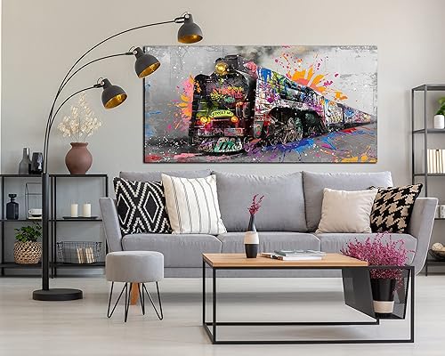 Miniatura 165 de JKWALL77 Arte de pared de graffiti – Decoración de pared de arte abstracto grande – Arte de pared en lienzo para sala de estar, listo para colgar