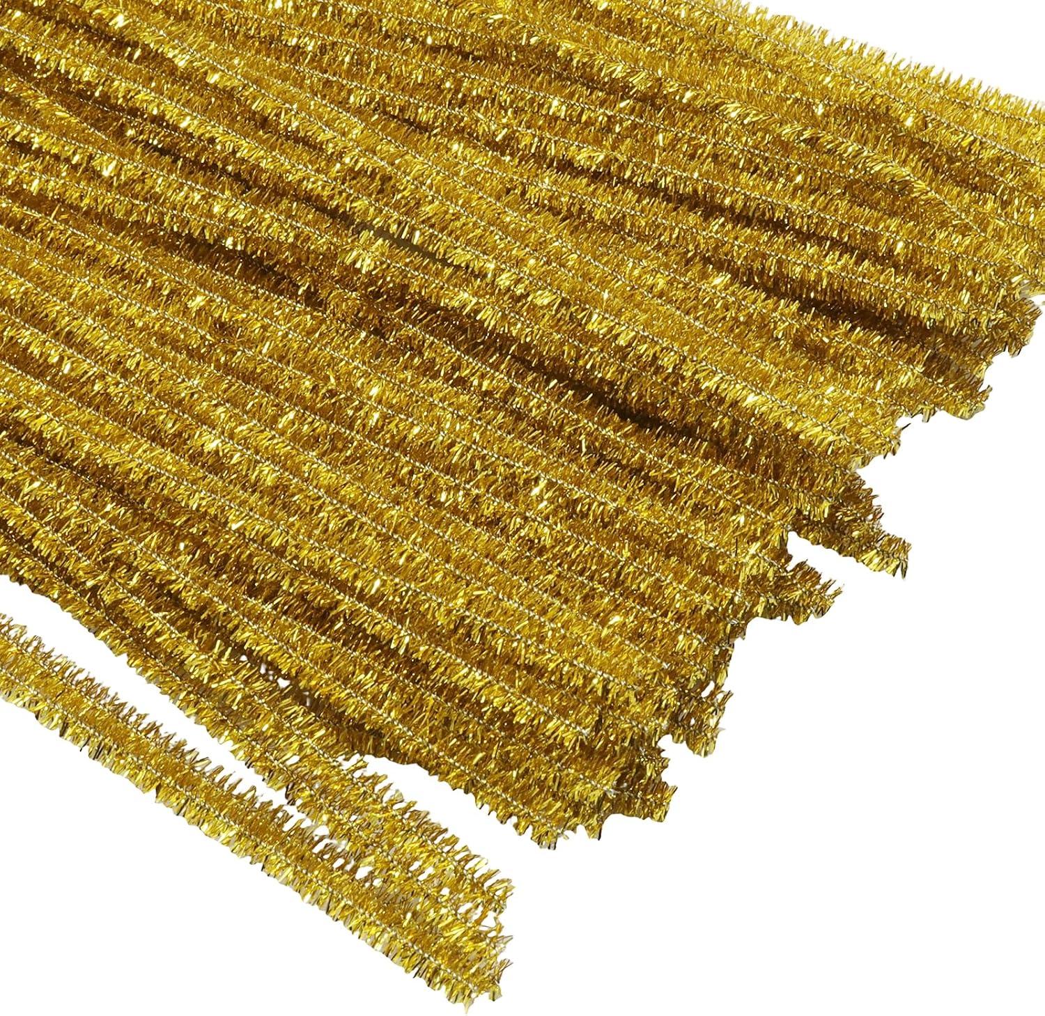 Opfiue 100PCS Gold Pipe Cleaners Chenille Stem,Glitter Pipe Cleaners Fuzzy Sticks,DIY Craft Cleaner Supplies for Creative Handmade Art Craft/Crafts Enthusiasts