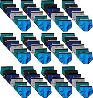 72 Pieces of Mens Regular Briefs, 100% Cotton, Wholesale Bulk Underwear for Homeless, Assorted Colors