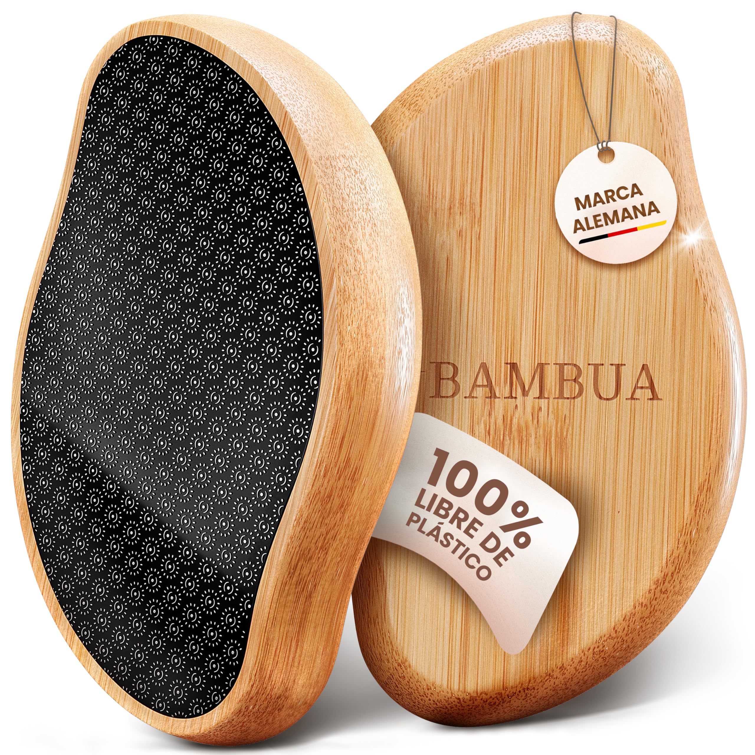 BAMBUA Lima Pies Durezas - (100% Efecto Anti-Callos) Callos Pies Eliminar - Para Pies Hermosos - Vidrio Nano Eficaz - Quita Durezas Para Pies - Piedra Pomez Para Pies Premium - Quita Callos (Negro)
