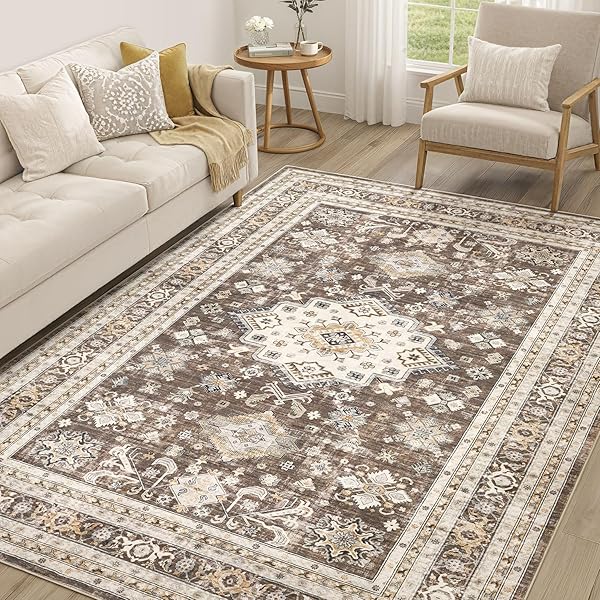 Earthy Brown Rug Ideas for Living Room Balance 12 Traditional Distressed Farmhouse Area Rug