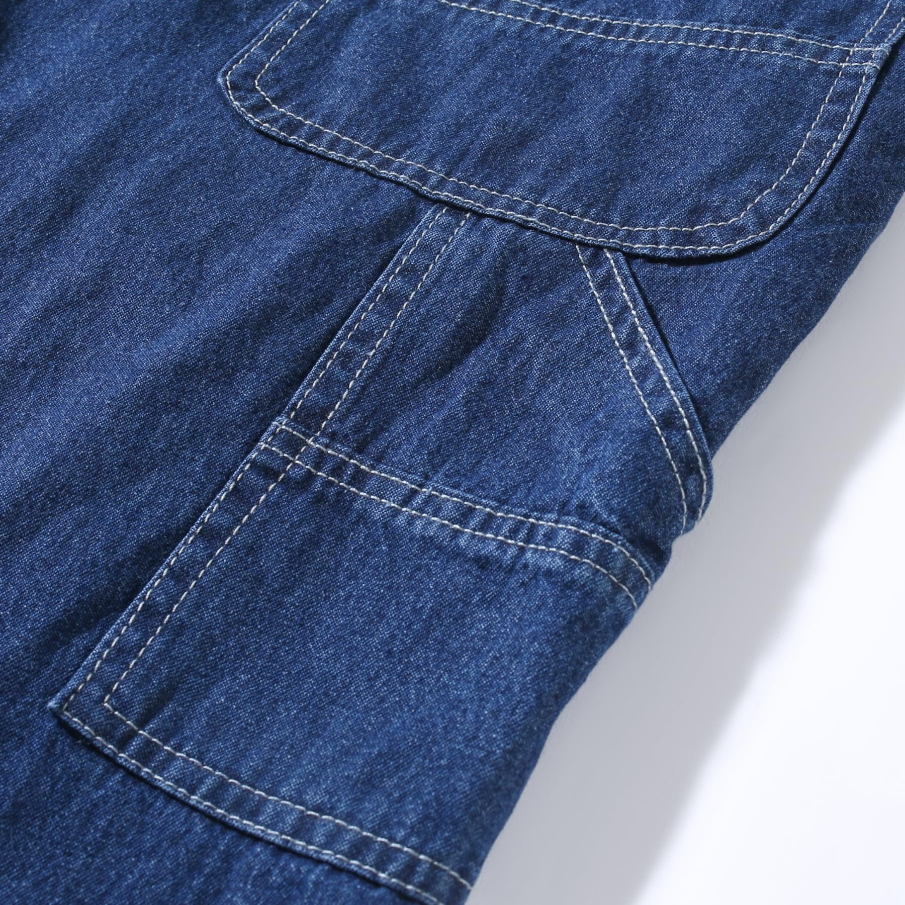 YOUTHUP Salopette Homme en Denim Bleu Pantalon Jeans Vintage avec Multiples Poches Combinaisons de Travail