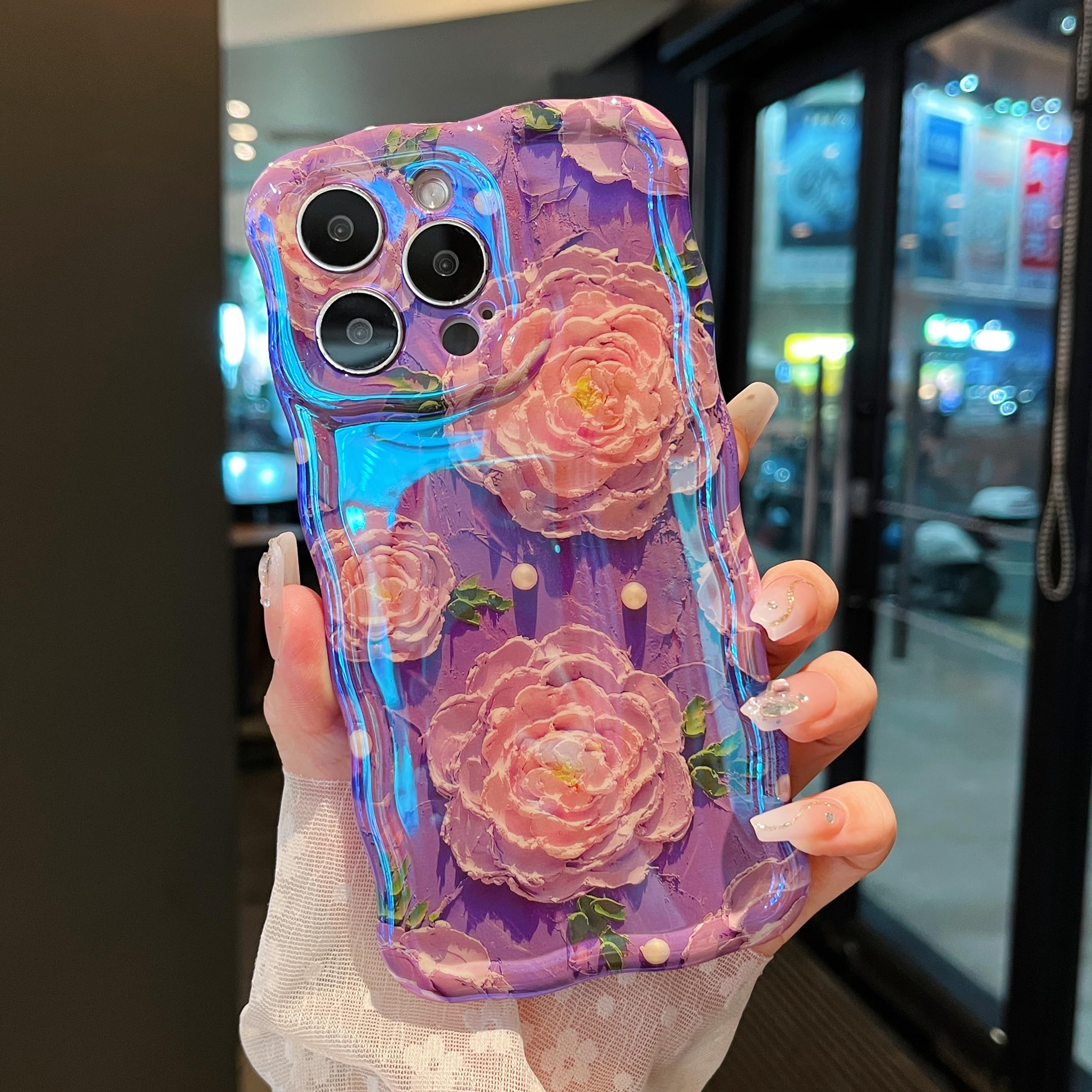 XIZYO Colorful Retro Oil Painting Flower Case for iPhone 15 Pro - Image 3