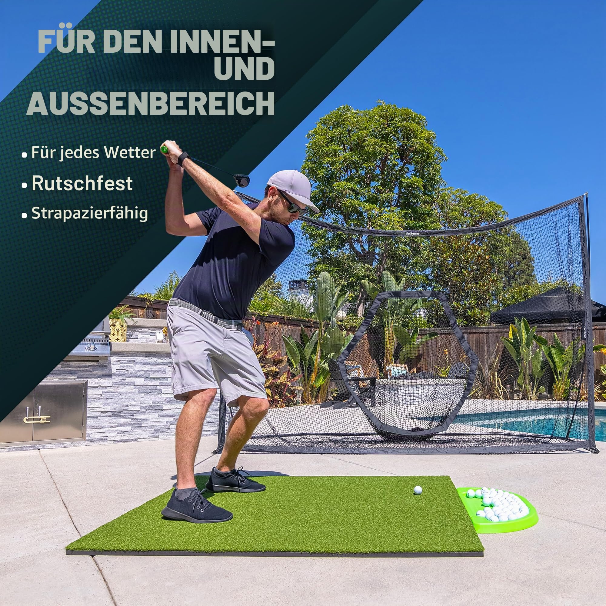 GoSports PRO Golf Schlagmatten für Indoor/Outdoor Übung - Größe wählen - Turf Driving Range Matten für Golfsimulatoren und Übung