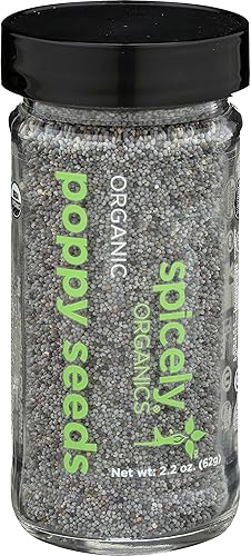 SPICELY - Tarro orgánico de semillas de amapola, 2.2 onzas