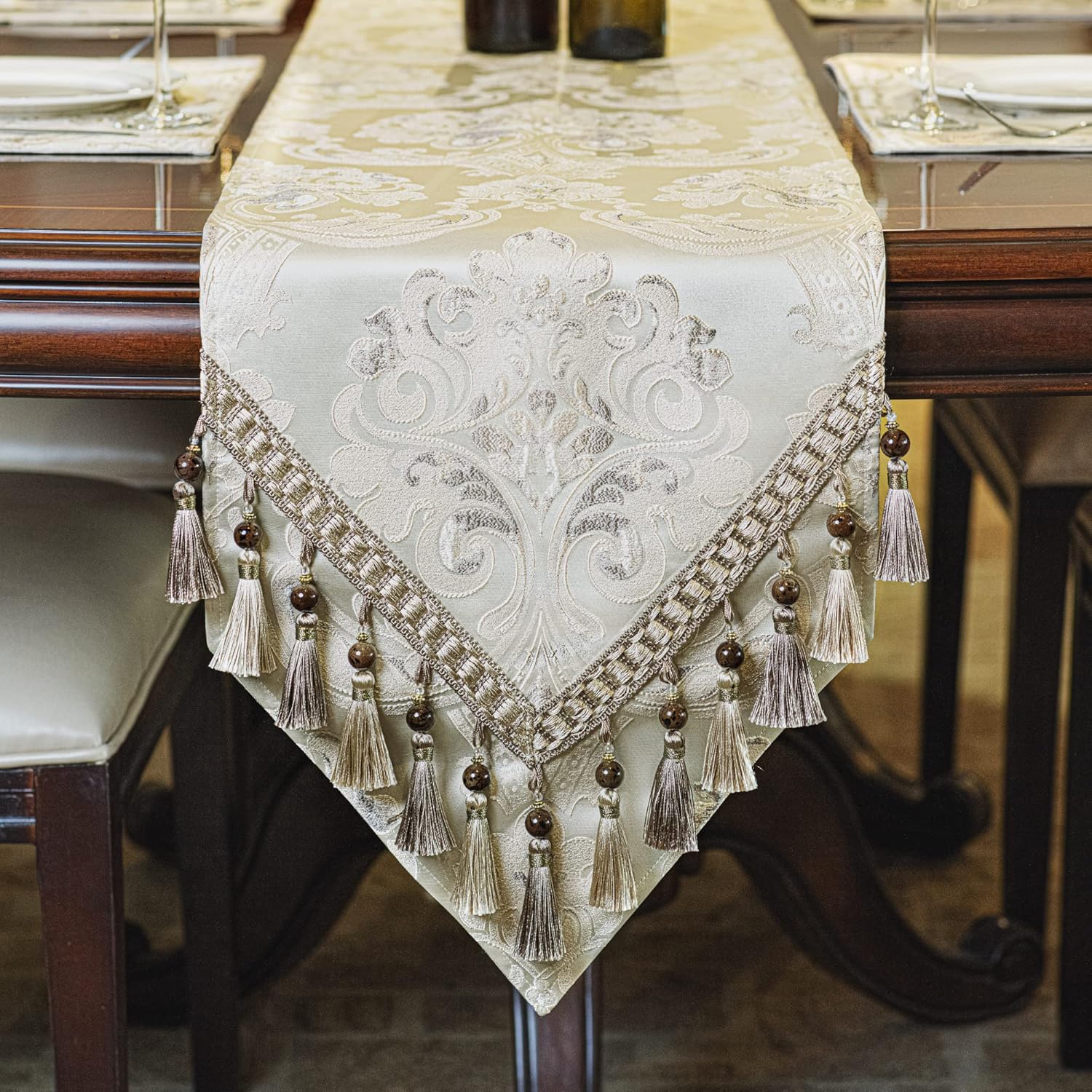 Amazon.com: Loom and Mill Luxury Table Runner 120 Inches Long, Floral ...