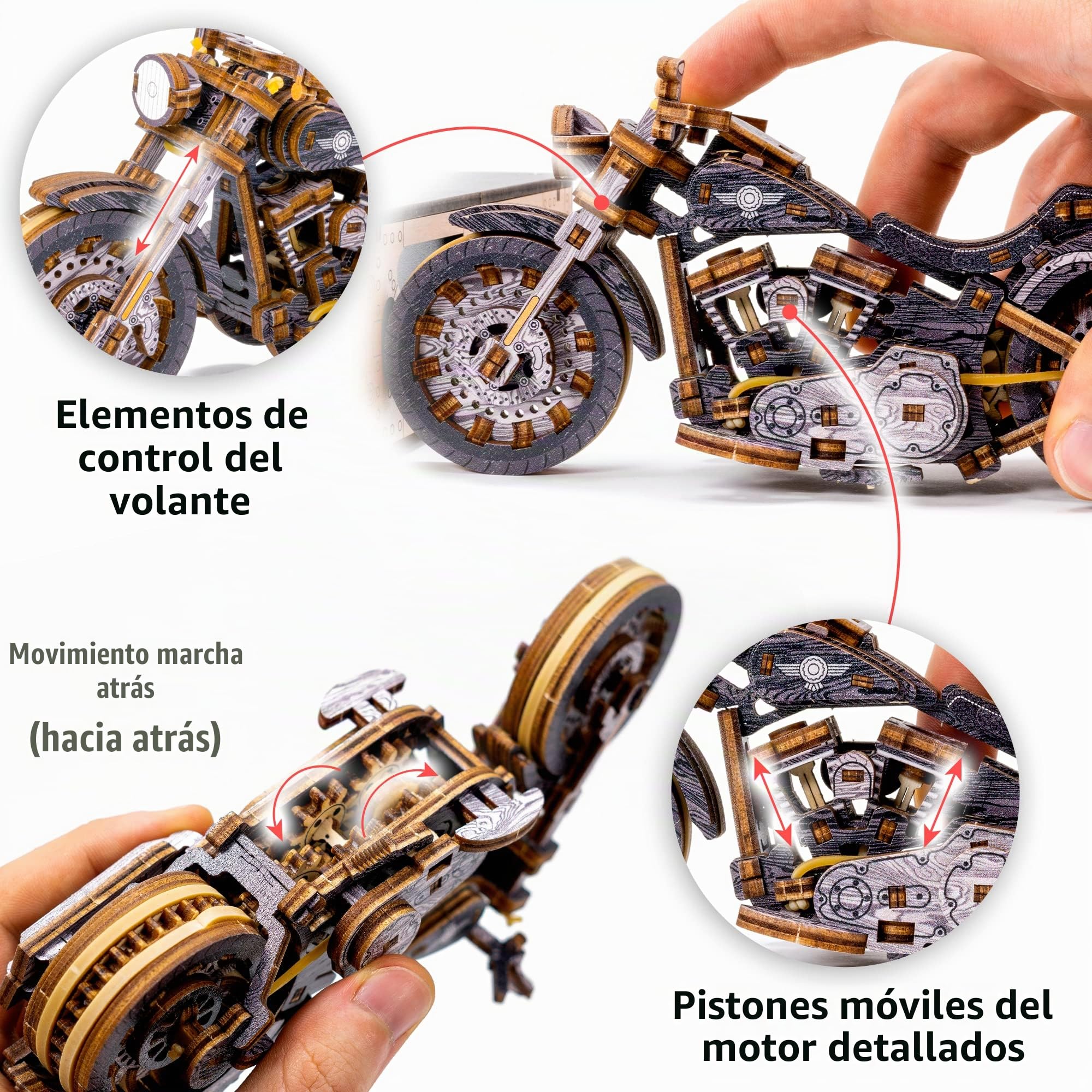 WOODEN.CITY Cruiser V-Twin Limited Edition - Maqueta para Construir Adultos, Puzzle Madera, Maquetas Madera, Escala 1:13, Carcasa Pintada - Ideal para coleccionistas y entusiastas