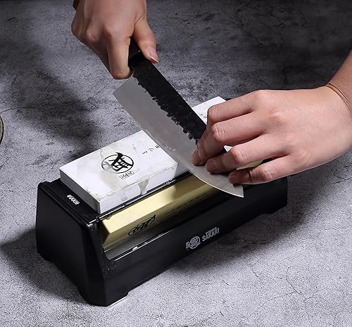 Miniatura 7 de MITSUMOTO SAKARI Piedras de afilar cuchillos japoneses, cocina profesional 24010006000 afilador de precisión gruesa y fina, afilador de cuchillos de