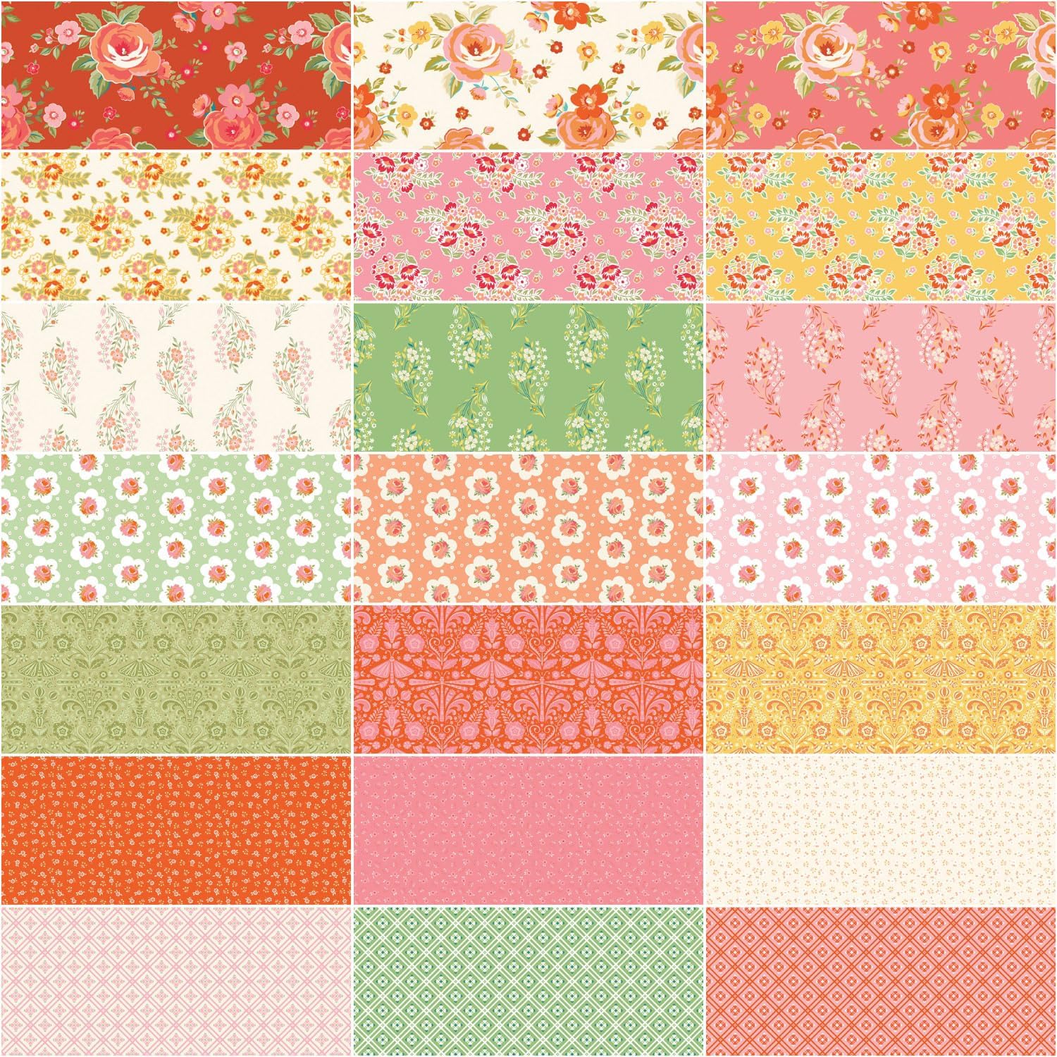 Riley Blake Designs Lily Ashbury Peach Cobbler 10" Stacker 42 10-inch Squares Layer Cake 10-17420-42