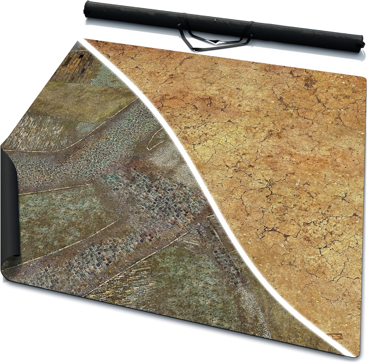 Warzone Studio 3’ x 3’ Double-Sided Rubber Battle Mat: Saraha + Zolotograd + Bag
