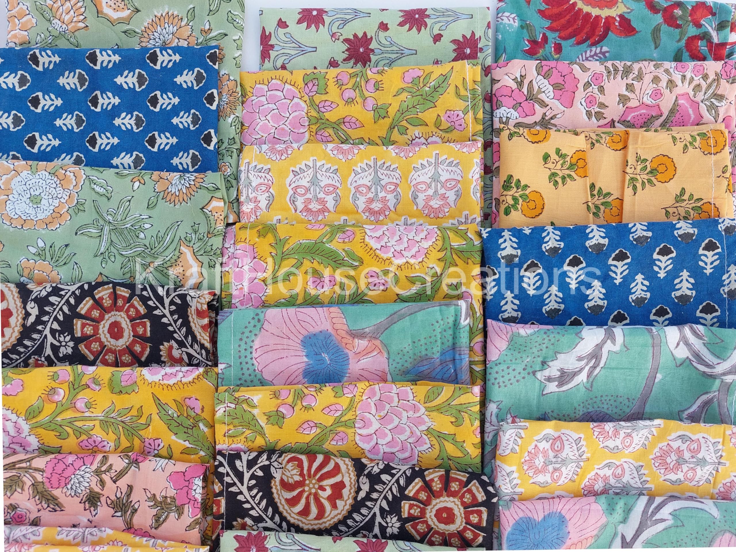 KHC Lot de serviettes 100 % coton - Imprimé main - Serviette de cuisine - Serviette de table (152,4 cm, 30,5 x 30,5 cm)