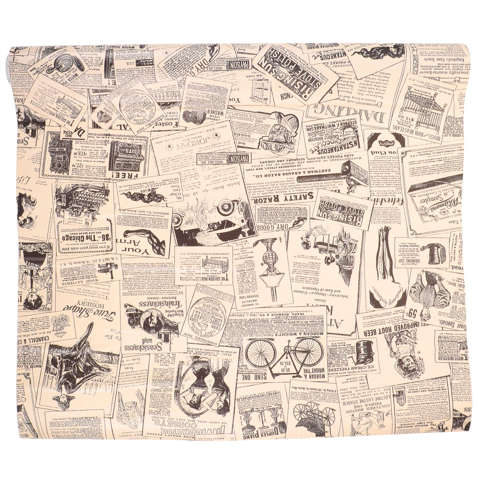 Vintage Retro Newspaper Wallpaper Sticker, Removable Self Adhesive