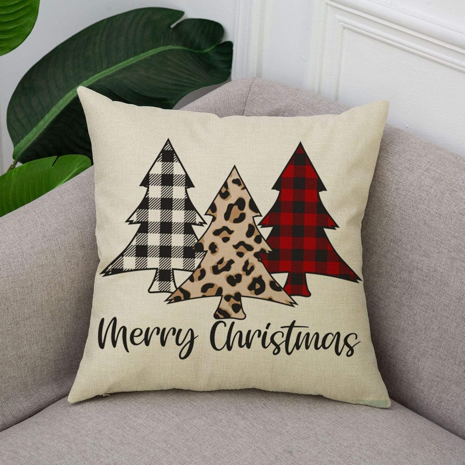 O BOSSTOP 4PCS Linen Soft Decorative Square Throw Pillow Cover Home Decor Design Cushion Case Sublimation Blanks 20 x 20 inches Case Only no Insert
