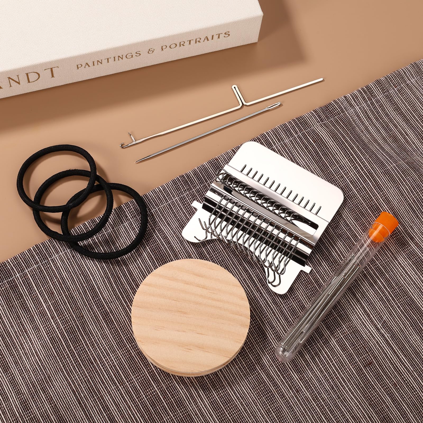 Kit de Telar Parches Tejido, Kit Telar Mini Zurcir Speedweve Herramienta Remiendo Portátil para Reparación Rápida Jeans Ropa Suministros Artesanía Costura Tejido Retazos (14 Ganchos)