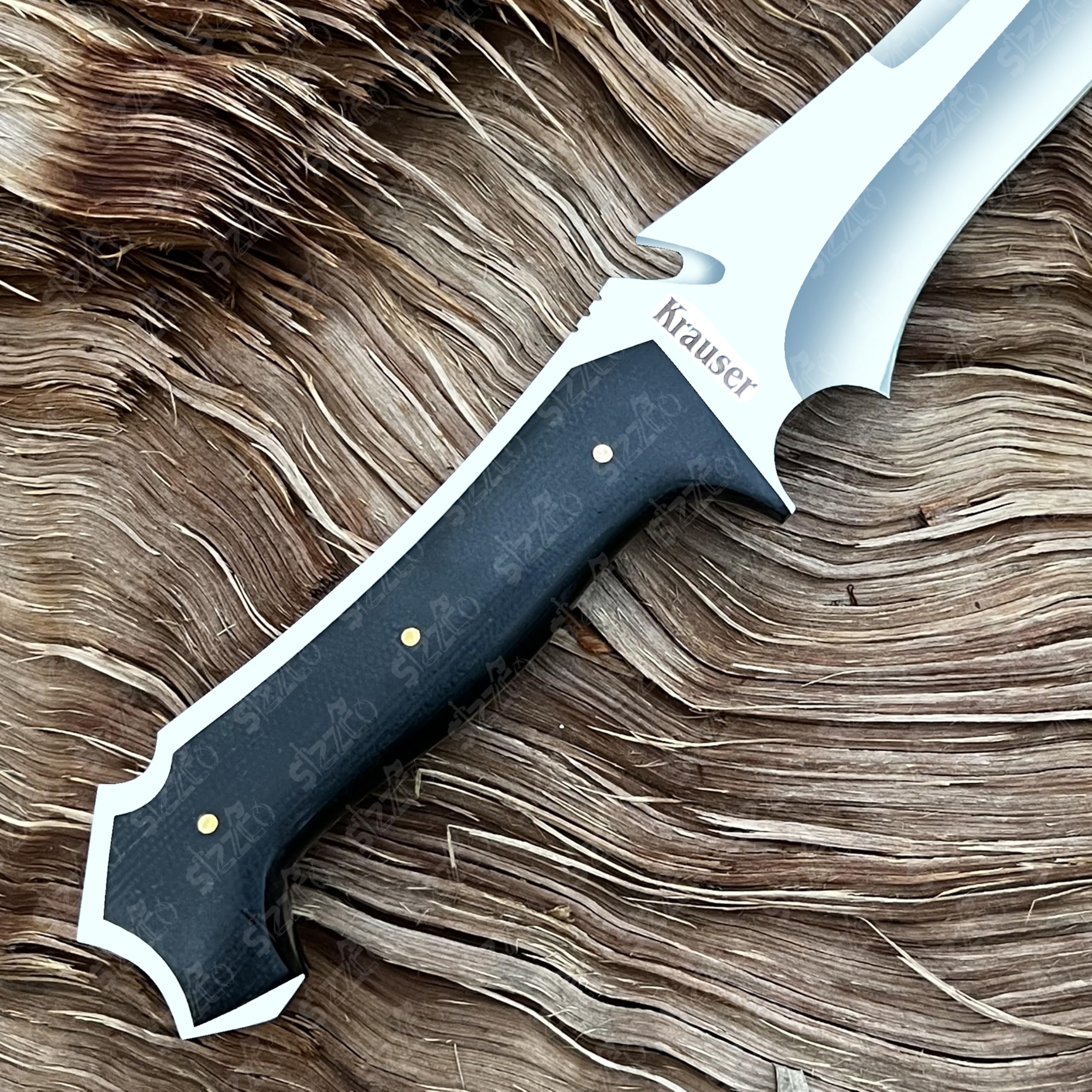 SIZZCO Beautiful Handmade RE4 Jack Krauser Knife 8-Inch Overall Length - Custom D2 Steel Blade with Tactical Design for Hunting, Camping, and Outdoor Survival - Gift-Ready Packaging