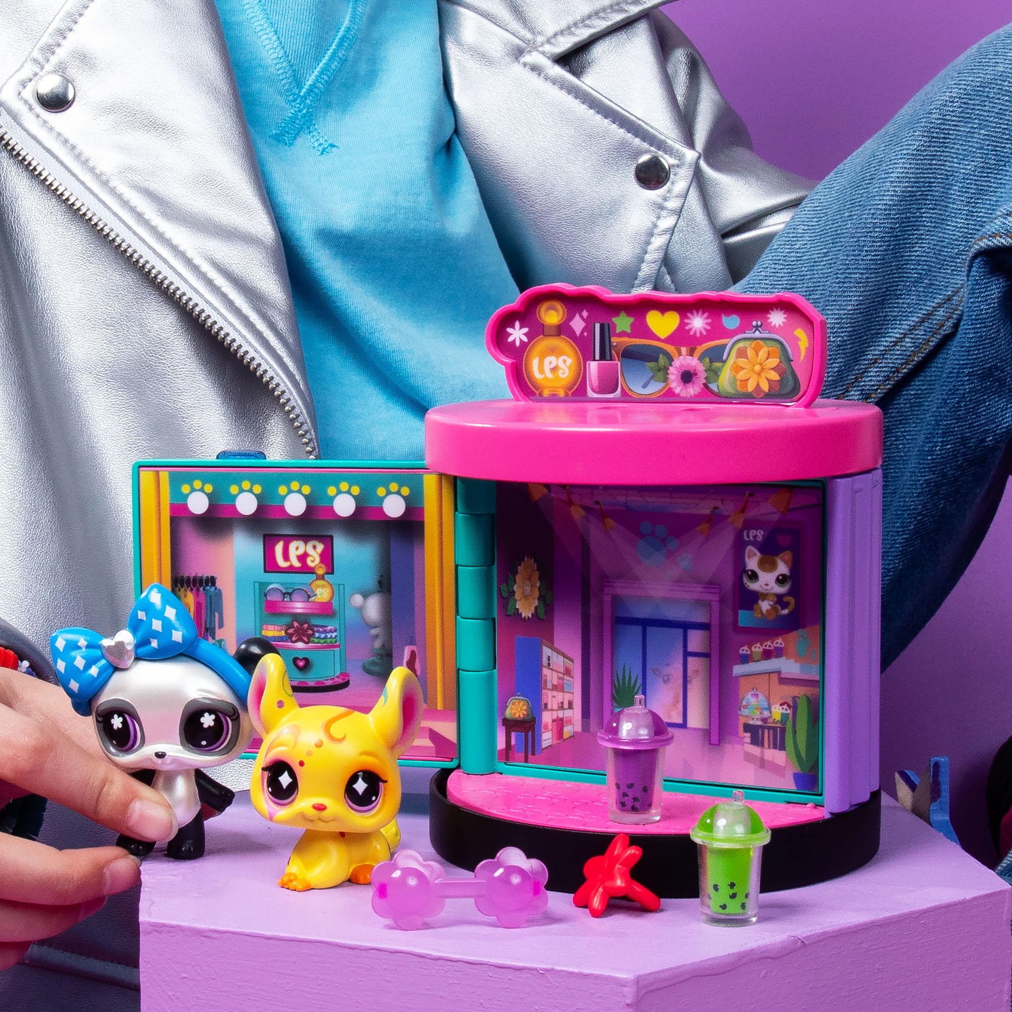 Littlest Pet Shop Spin & Style Boutique - Serie 4 - Gen 7 Auténtica Figura de Juguete LPS Bobble Head, Animal de Juguete Coleccionable, a Partir de 4 años