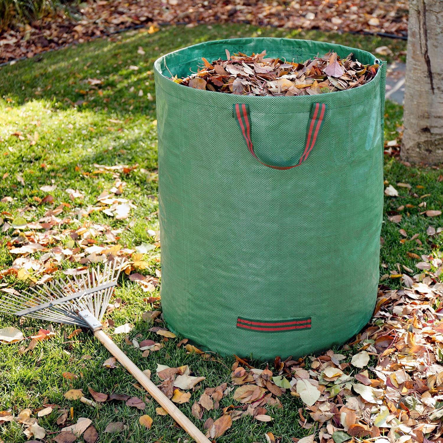 Garden Waste Bags 500L x 2 bags, Heavy Duty Resuable bags with Handles, Ideal for Garden Waste like grass, leaves debris etc free standing - Image 2