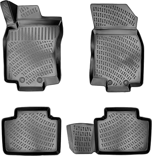 RizLiner Nissan Rogue 2014-2020 - Alfombrillas 3D compatibles con Nissan Rogue tapete de automóvil, medidas con láser, forros de primera y 2 fila,