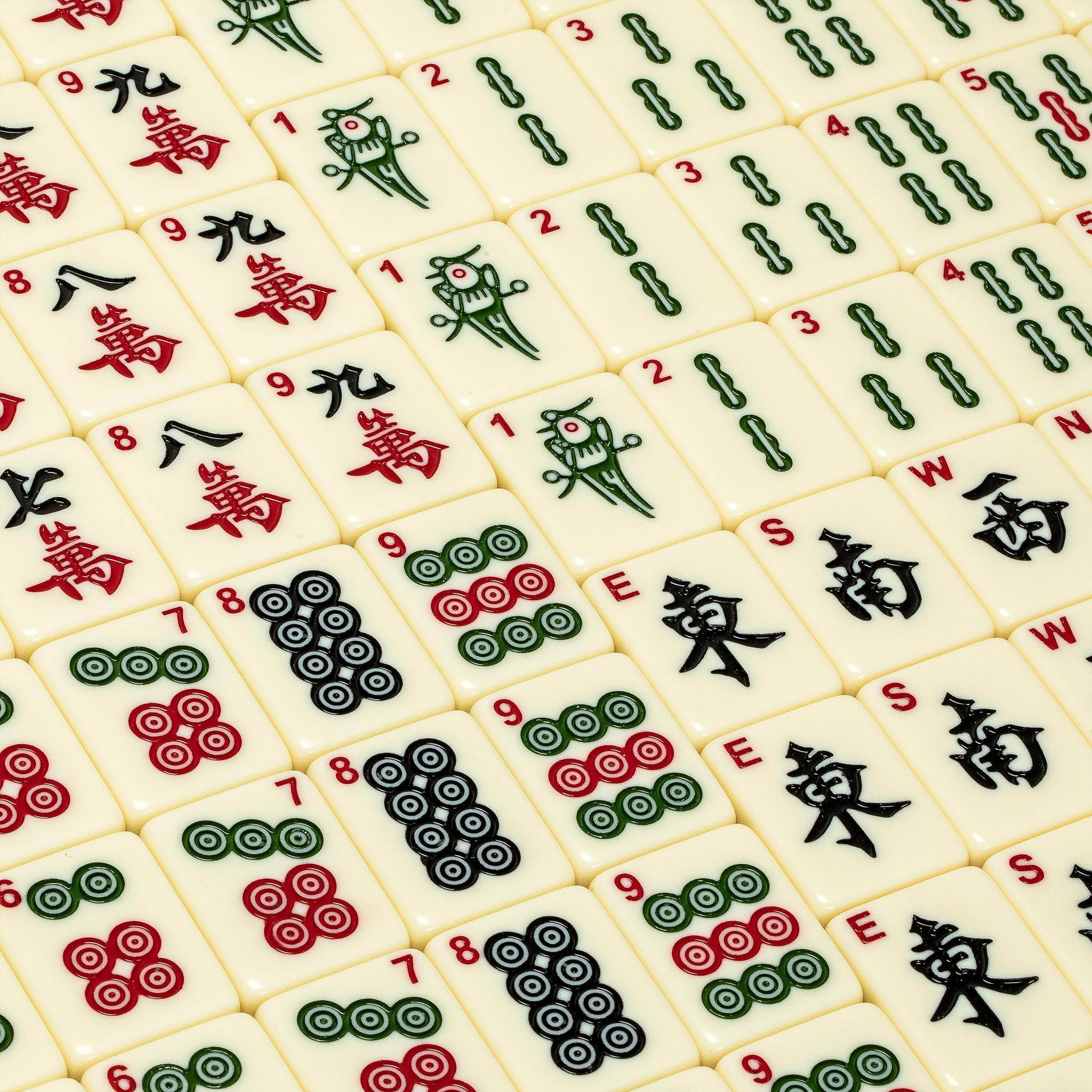 Yellow Mountain Imports Juego de Mahjong Chino “Bleau Fontaine” con 146 fichas Medianas y Estuche de Vinilo Azul — Solo para Juego Estilo Chino [「「碧蘭楓丹」中國麻將]