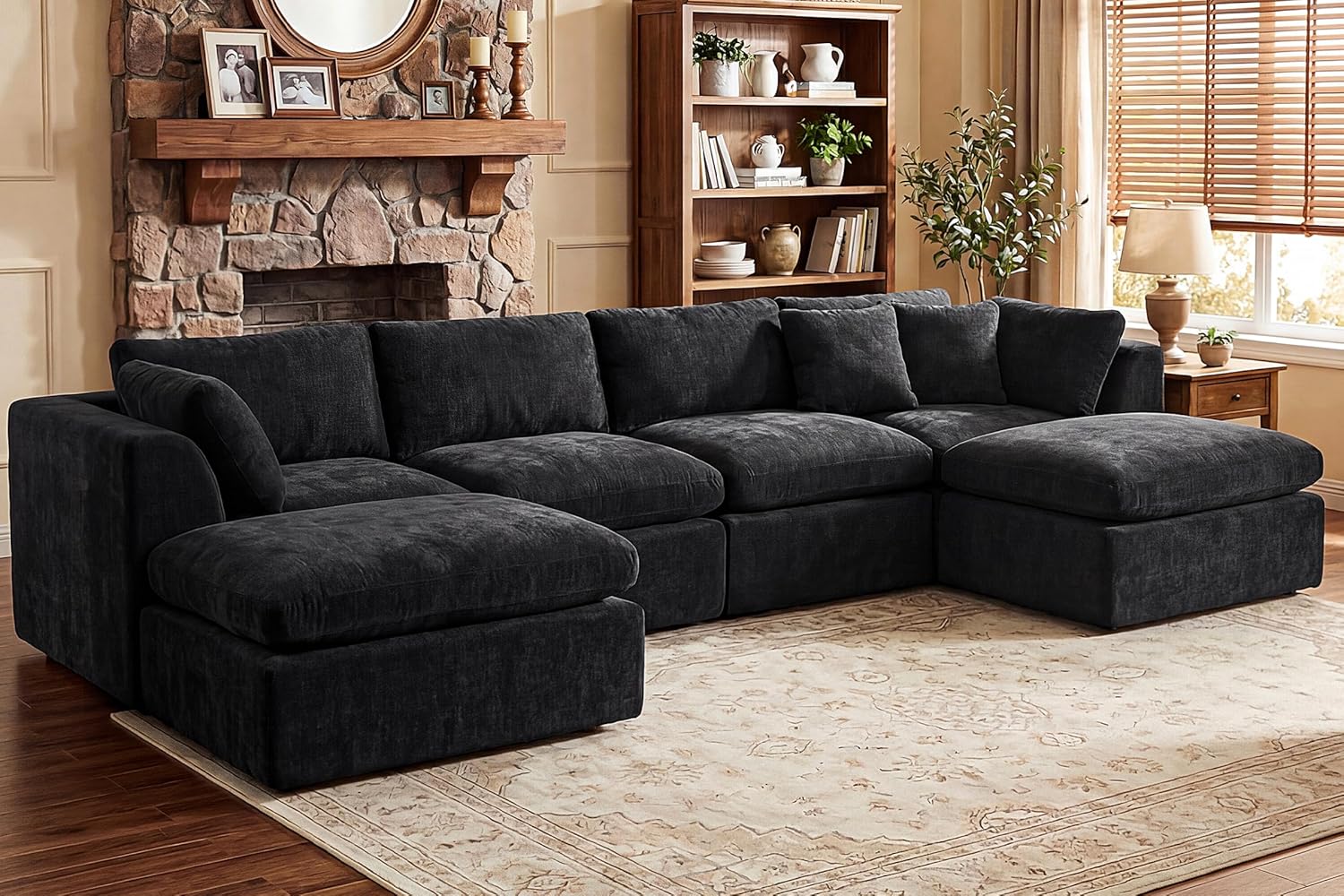 141” Oversized Cloud Sectional Boneless Couch for Living