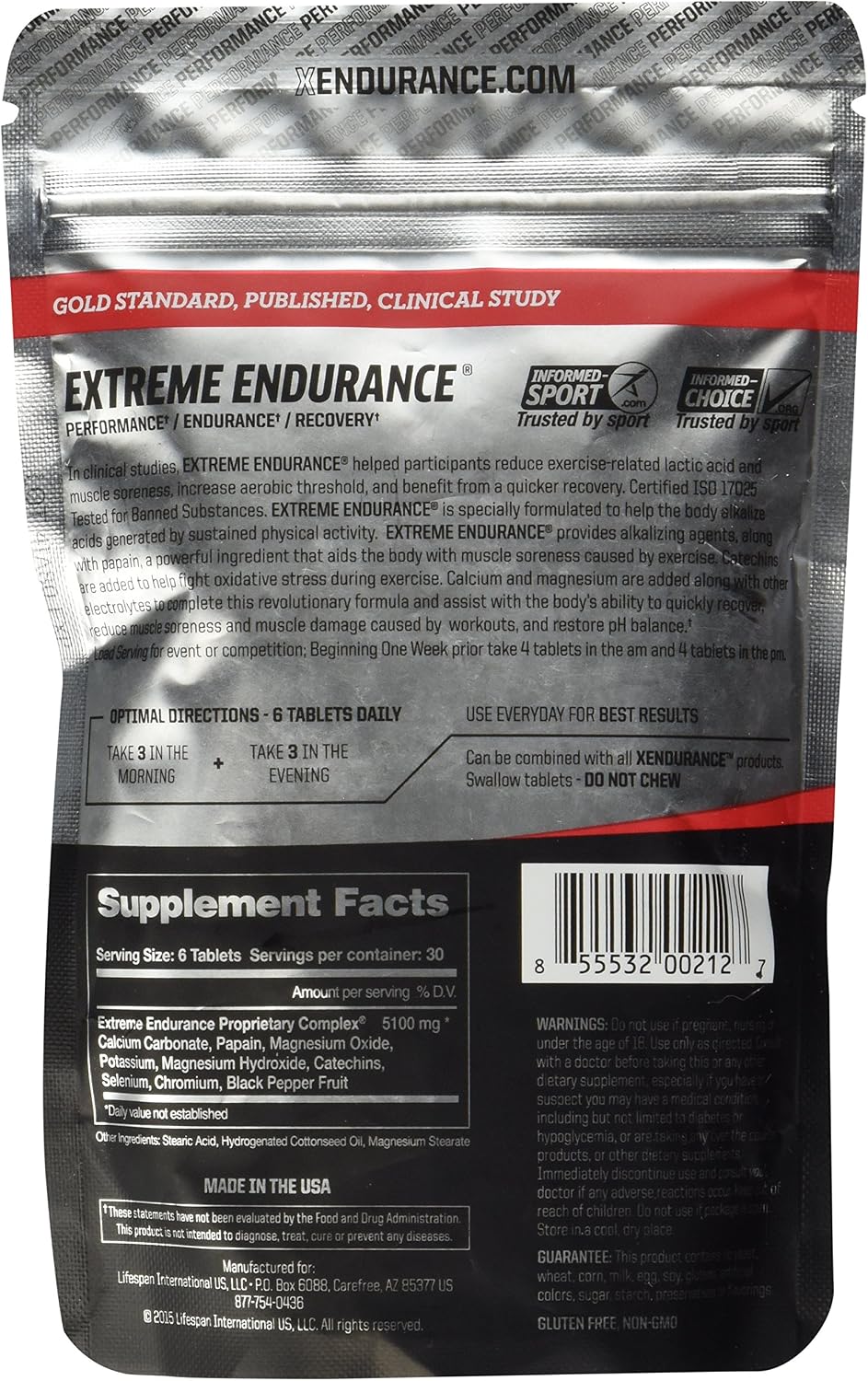 Xendurance Extreme Endurance | Reduces Lactic Acid & Muscle Soreness | 180 Tablets