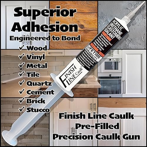 Miniatura 6 de Sellador elastomérico de uretano acrílico, pistola de calafateo de precisión prellenada, tubo de una onza (marrón oscurobronce, FLCTHREE, 3,