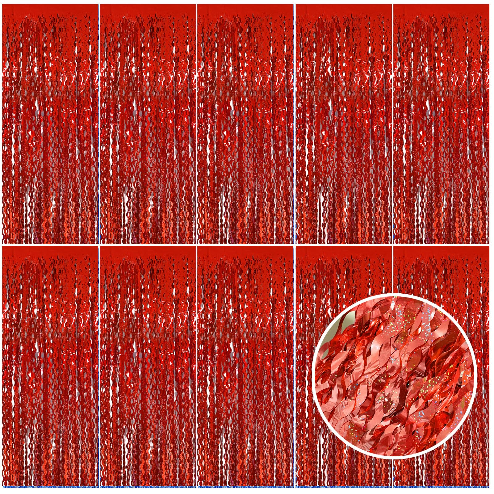 Shimmering Foil Fringe Backdrop - Party Decorations -19