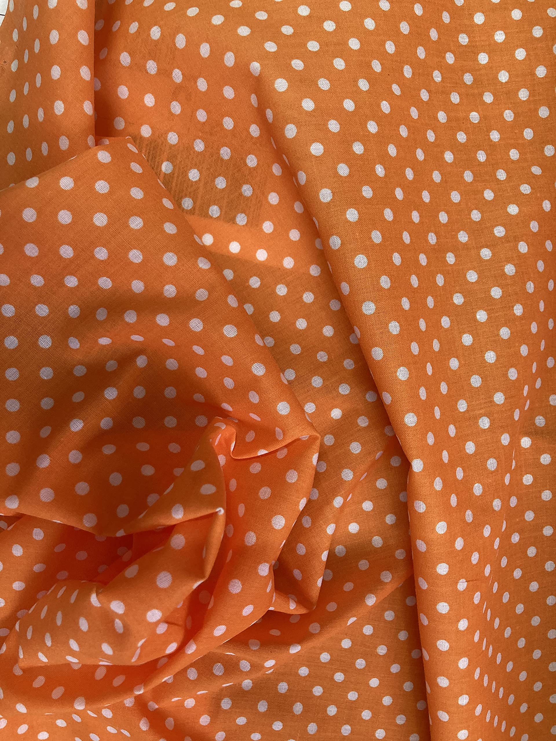 Orange Dotty Polycotton Dress/Craft Fabric Designs