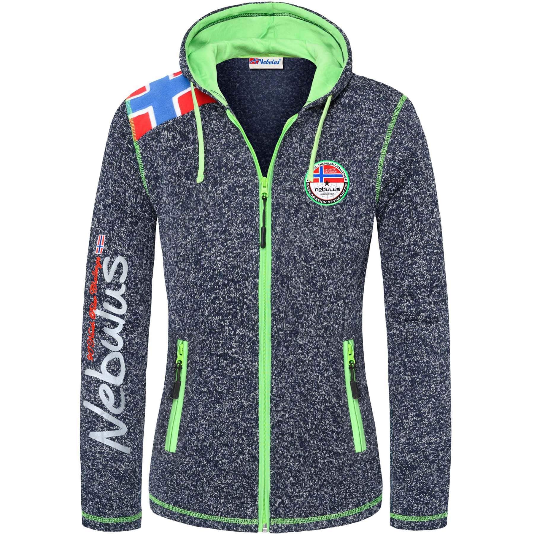 Nebulus Damen Fleecejacke NORSKA, warme Fleece Jacke, mit langem Full-Zip Reißverschluss