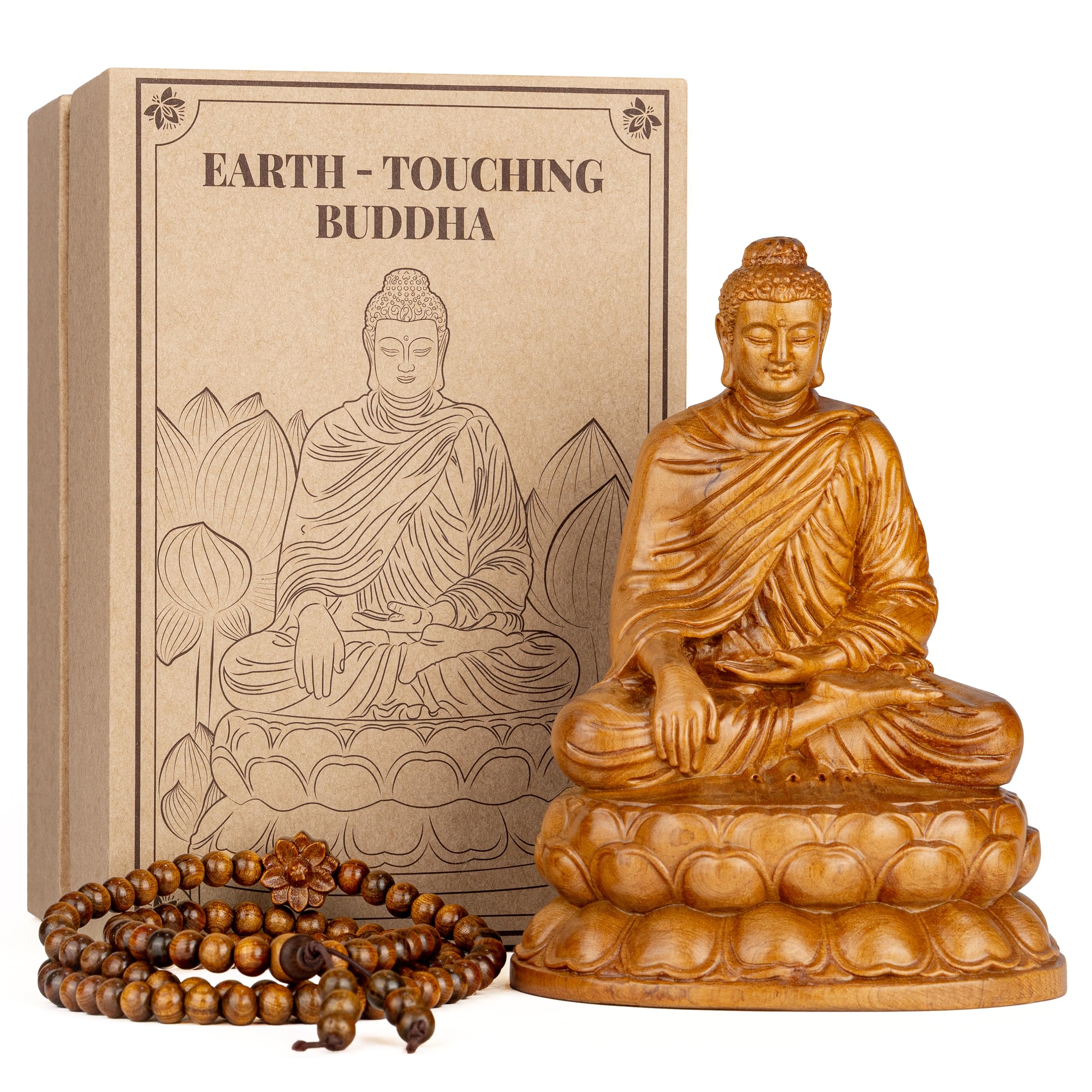 DAISYCRAFTVN Wooden Shakyamuni Buddha Statue – Meditation Accessories, Feng Shui Spiritual Zen Decor, Buddha Statue Indoor for Peaceful Buddha Room &