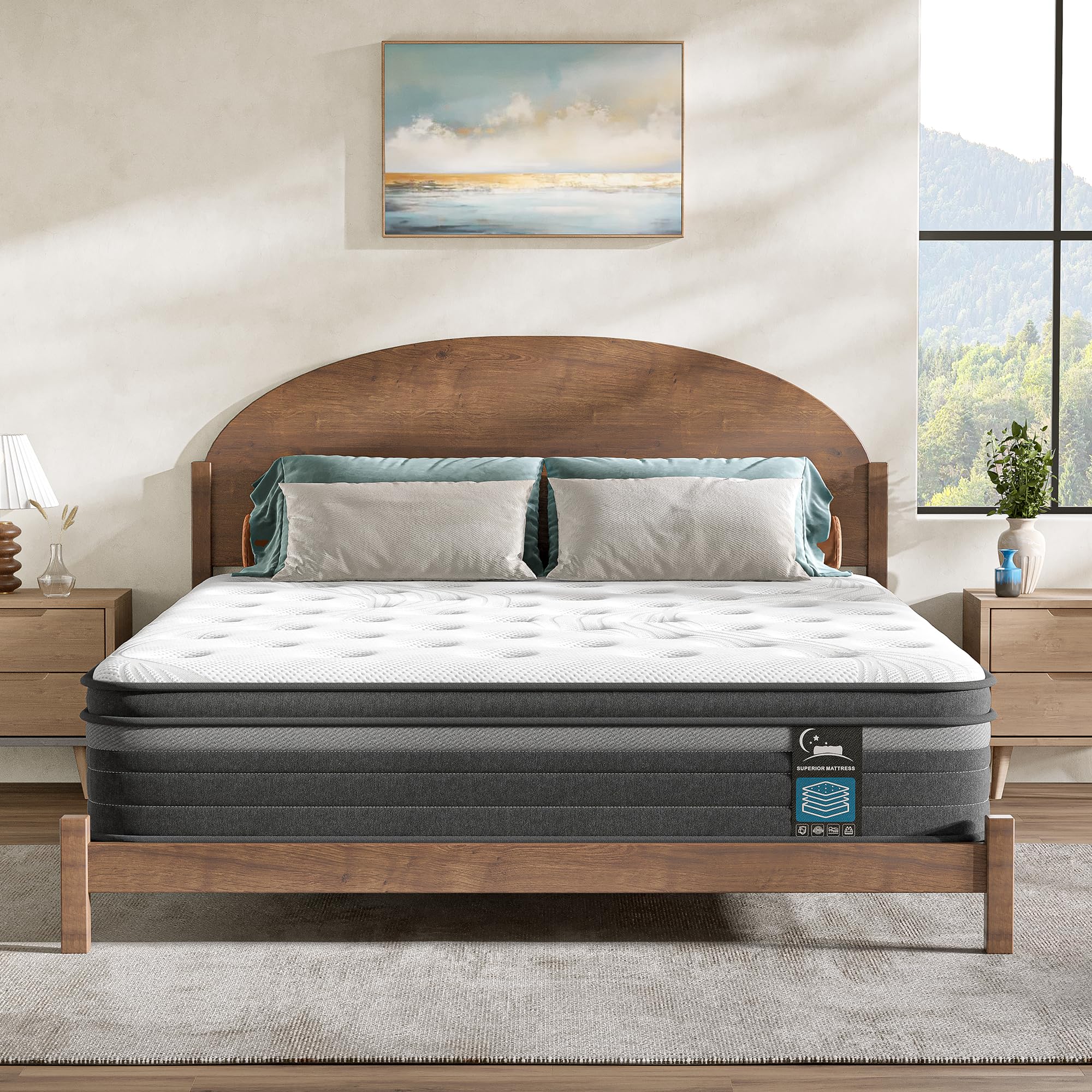 Full Mattress 10 Inch Hybrid Full Mattress in a Box, Full Size Mattress with Memory Foam and Individual Pocket Springs, Medium Firm Full Mattresses for Motion Isolation Pressure Relief, CertiPUR-US