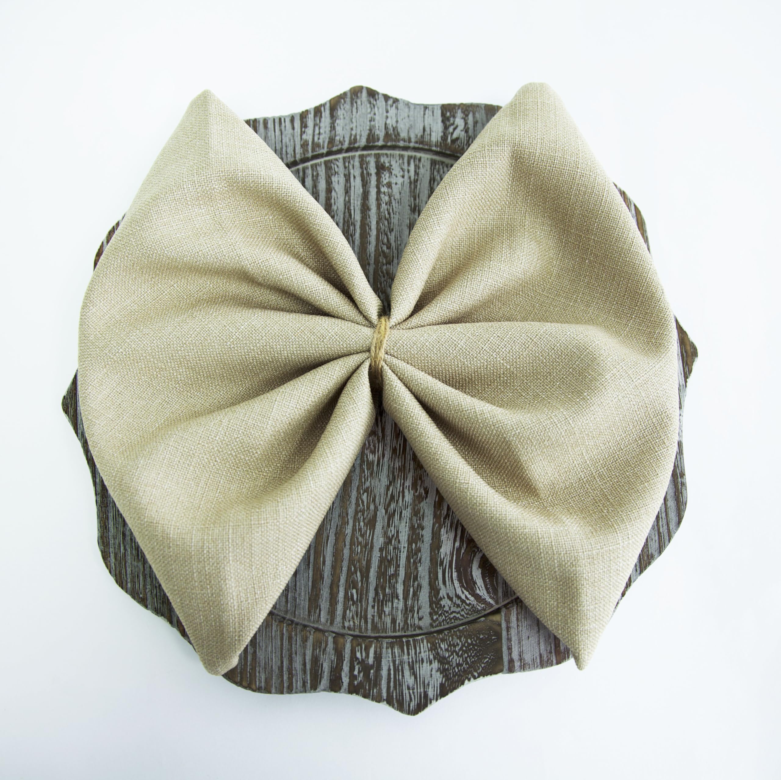 Decor Essentials Wheat/Camel Linen Rustic Napkins Urbane Tableware Party Wedding Event Table Setting Decorations ()