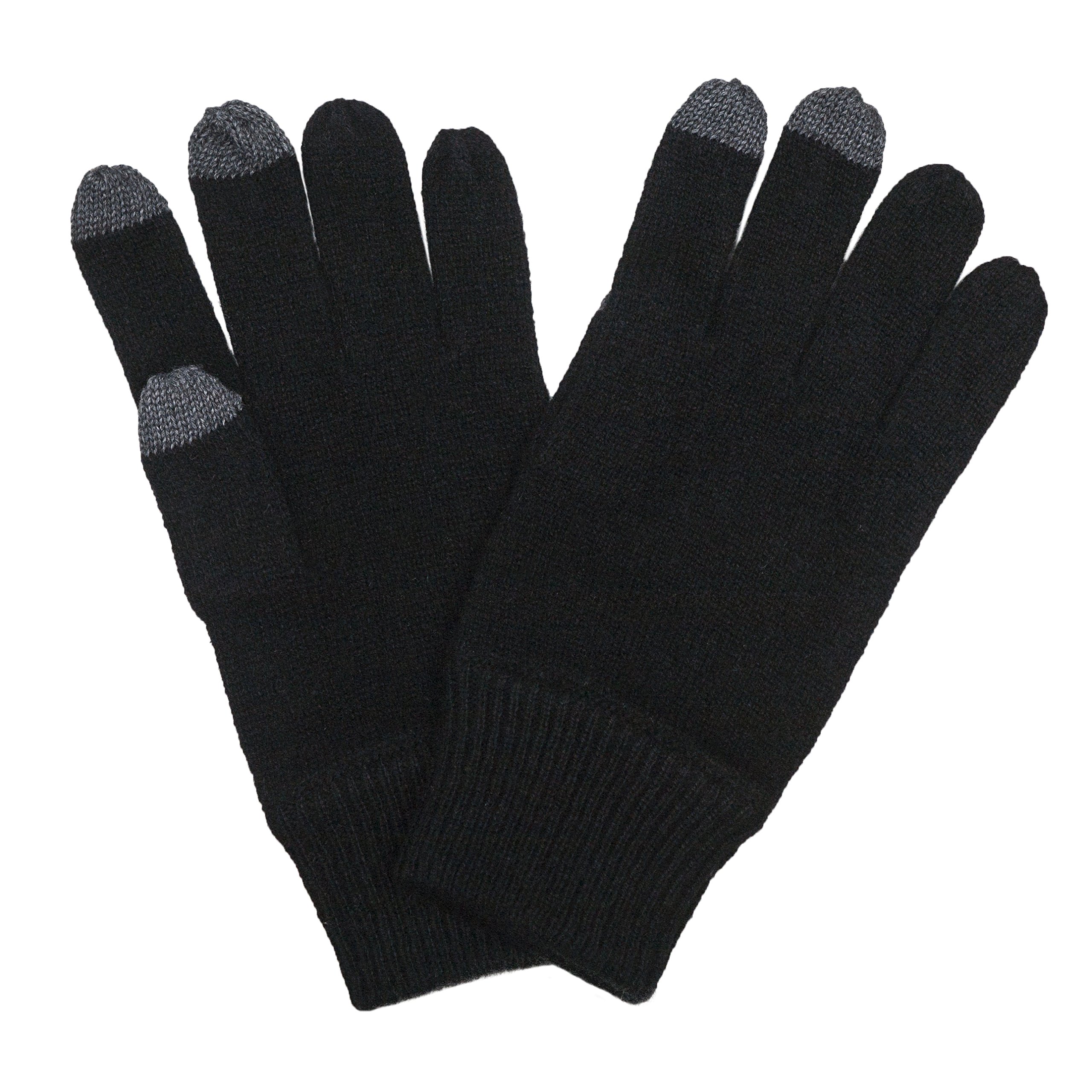 100% Cashmere Mens Touch Screen Gloves, Etouch, Itouch for ipad, iphone, Blackberry, Samsung or any other touchscreen smart device, Black