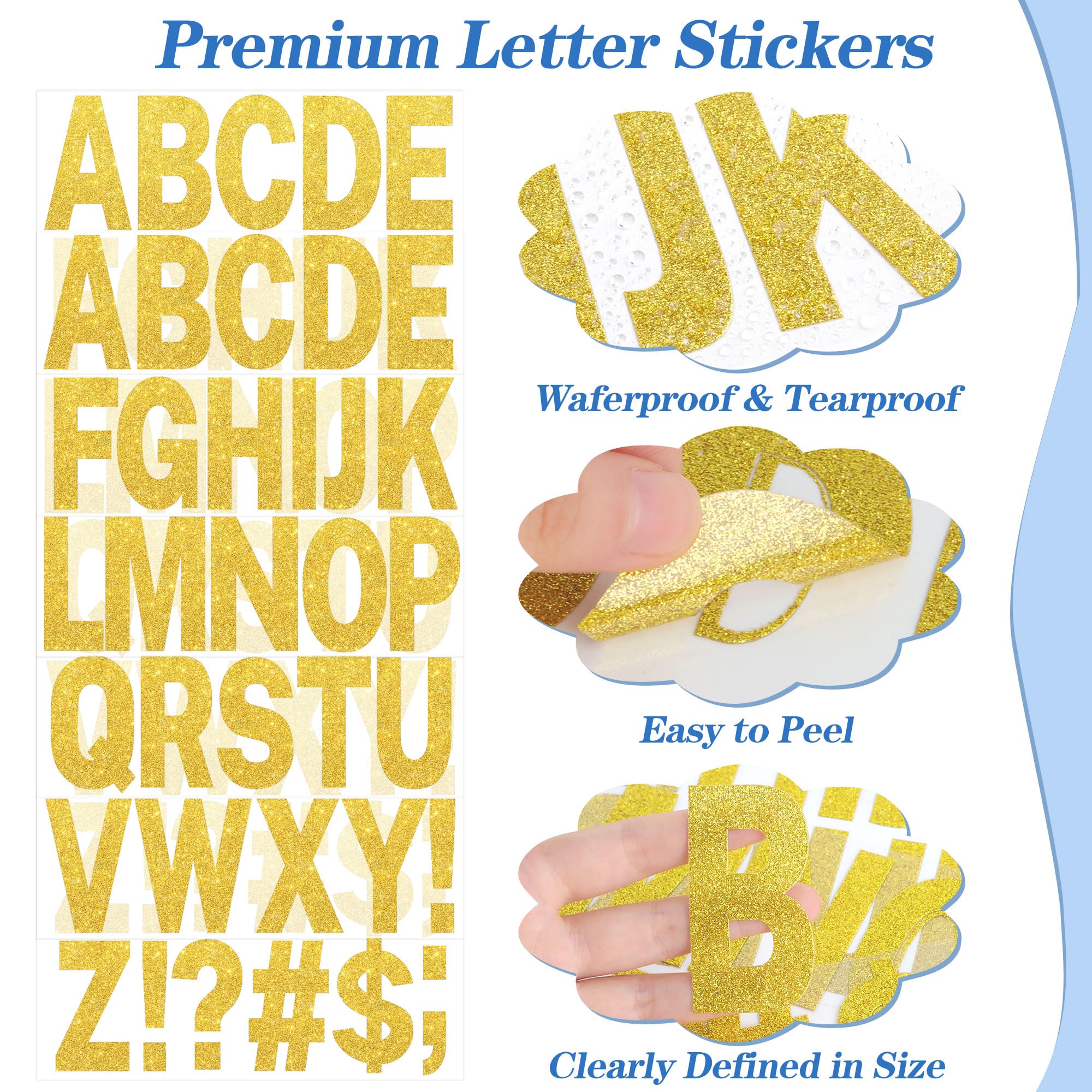 Decorative Rhinestone Alphabet C Letter Stickers 8", Gold Glitter Adhesive Craft Letters | DIY Sparkle Embellishments