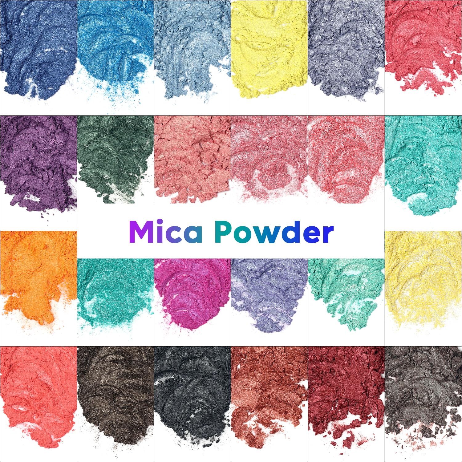 Nicedeco Mica Powder, Polvere Di Mica 24 Colori Pigmento Di Resina Pigmenti per Resina Epossidica, Coloranti per Candele, Smalto Gel Unghie UV, Nail Art Progetti DIY
