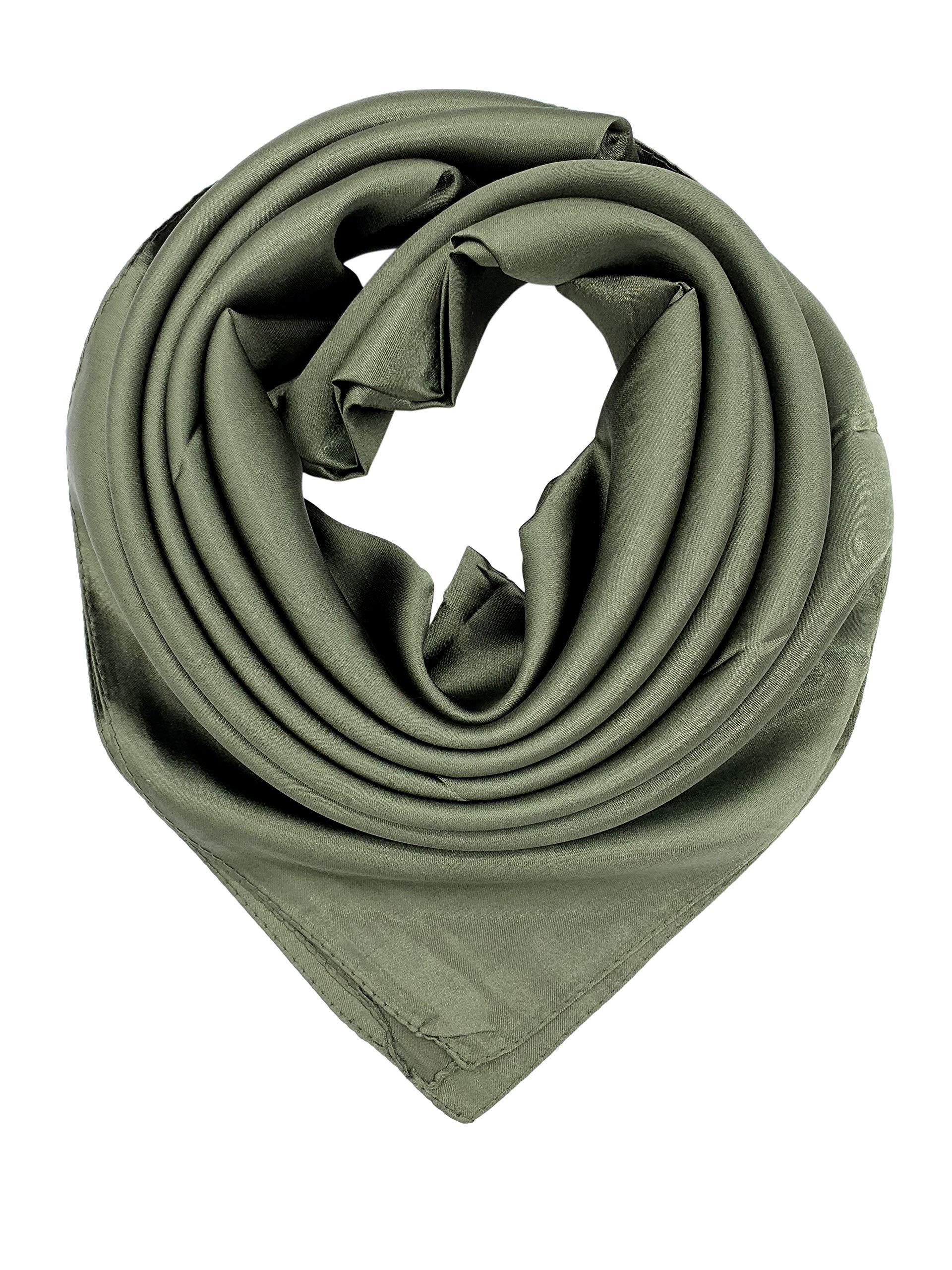 YOUR SMILESilk Feeling Scarf Women's Fashion Pattern & Solid Color Large Square Satin Headscarf