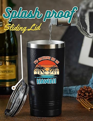 Miniatura 3 de Onebttl Regalos hawaianos, vasos aislados de acero inoxidable con tapa y popote, regalos divertidos para hombres, mujeres en Navidad, cumpleaños