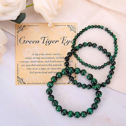 Miniatura 3 de BONNY BOXX - Pulsera de piedras preciosas naturales elásticas curativas, cuentas de piedras semipreciosas de 468mm (0.160.240.32 pulgadas), para