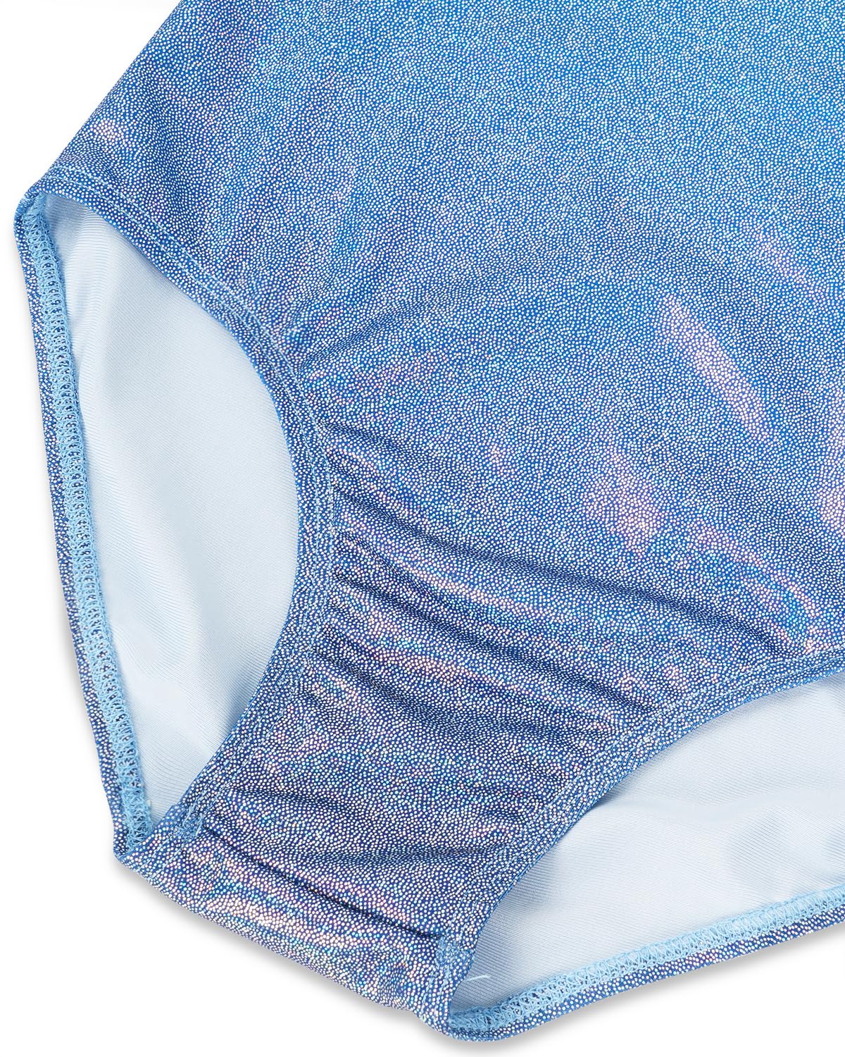 Gogokids, Completo da ginnastica bambina composto da tre pezzi, body senza maniche, pantaloncini e fascia per capelli, tuta danza classica scintillante, con design a colori sfumati, dai 3 ai 12 anni