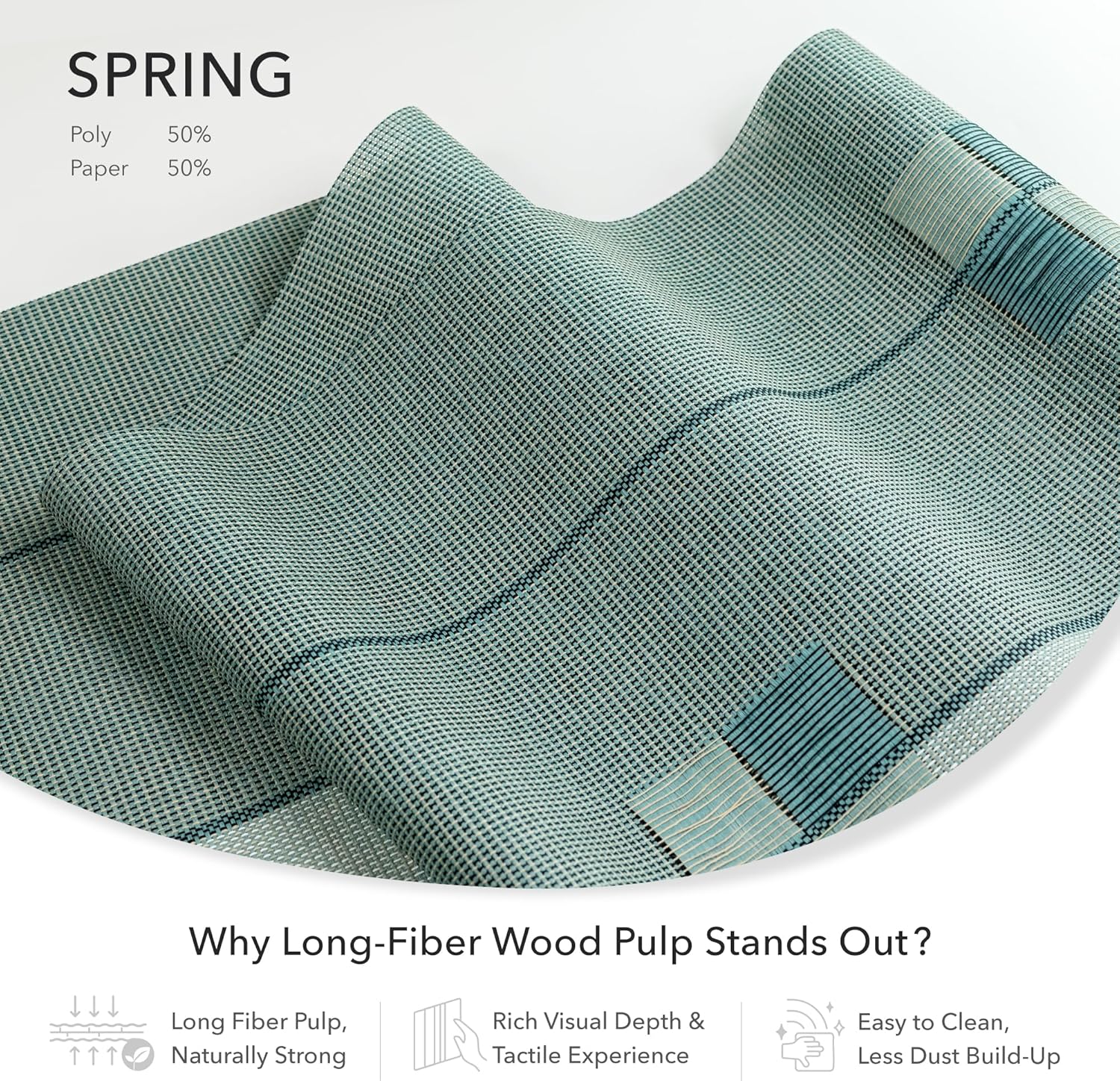 GoDear Design Adjustable Sliding Room Dividers 45.8-86 W x 96 H, Extendable Panel Track Blinds for Separating Rooms, Covering Closet Doors or Windows, Trimmable Woven Fabric Panel Curtains, Spring