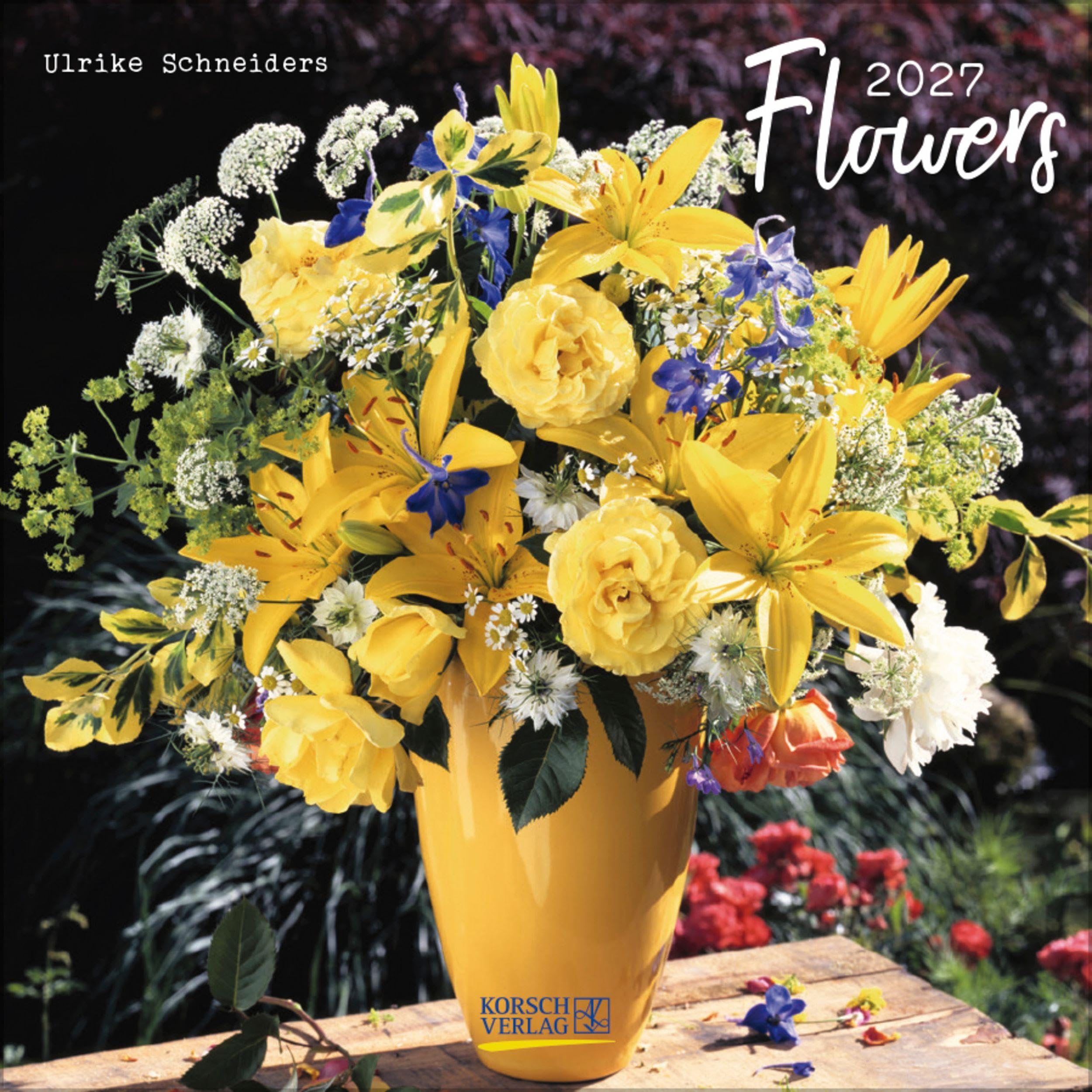 Flowers 2027: Broschürenkalender mit Ferienterminen. Blumen-Vielfalt. 30 x 30 cm - Wandkalender