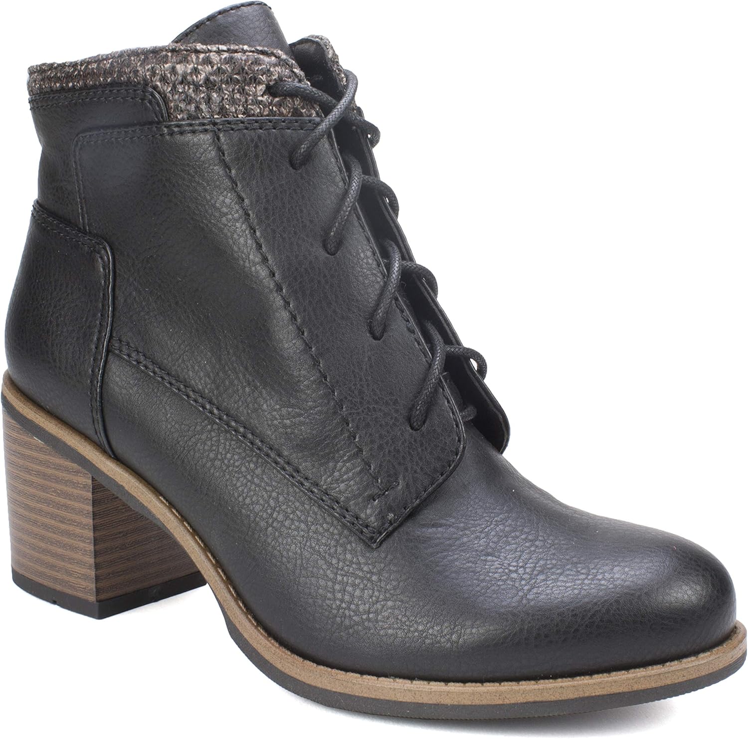 WHITE MOUNTAIN Shoes DESMEN Women's Bootie, BLACK/TUMBLED PU, 9H M