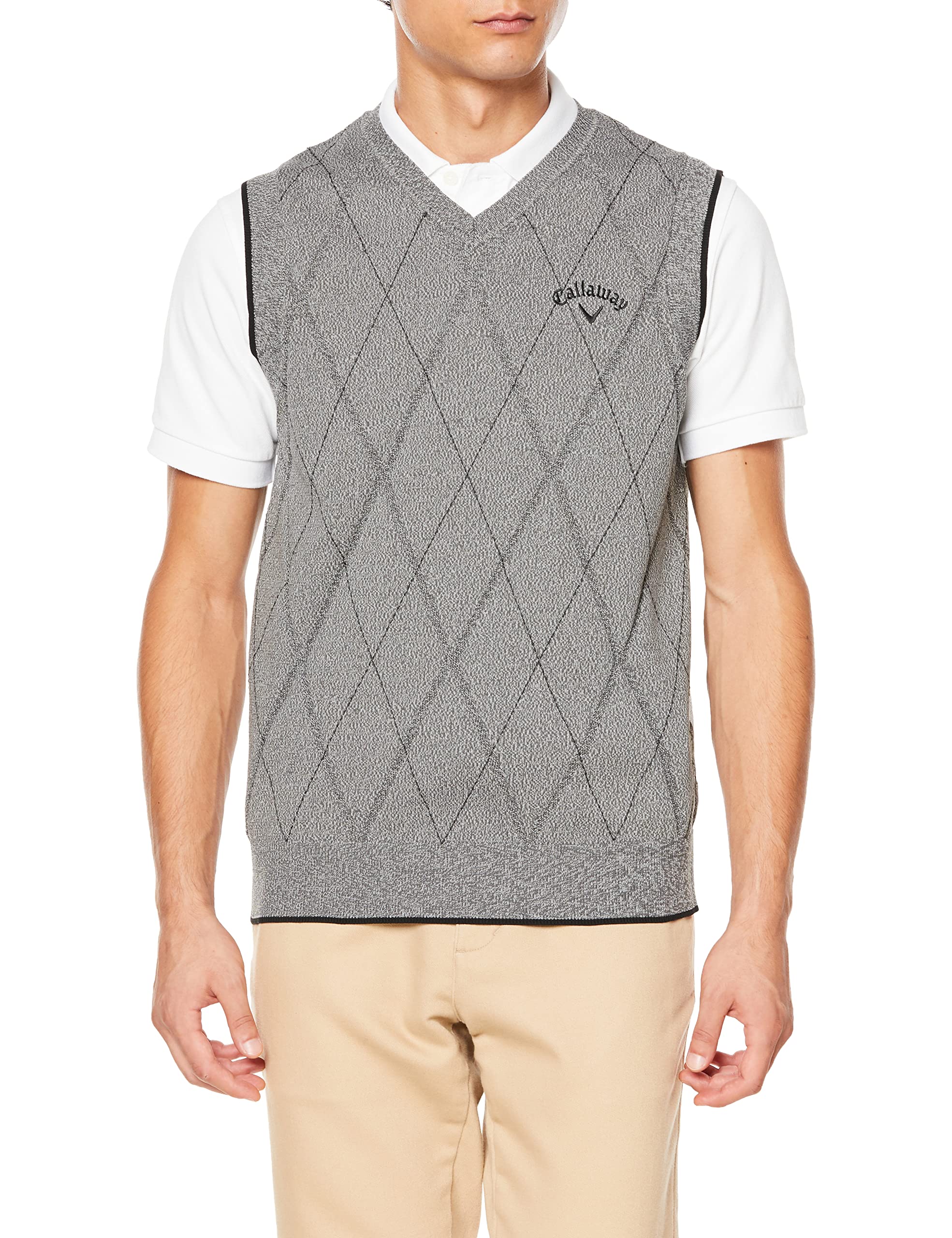 キャロウェイC22219100メンズベスト　グレー 　LLサイズ Amazon | [キャロウェイ] メンズ Vネックニットベスト (アーガイル柄