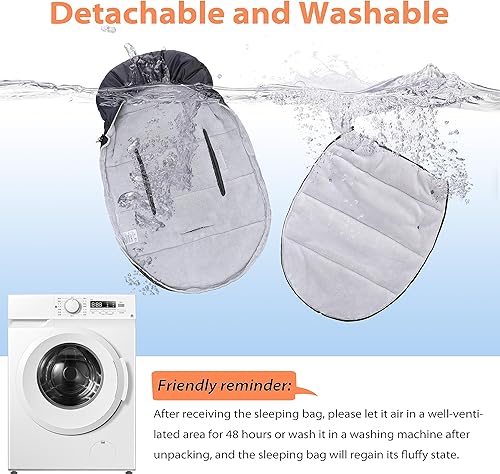 Miniatura 5 de Saco de dormir universal para cochecito de invierno al aire libre, bolsa de banderines con capucha resistente al viento y al agua, funda de asiento