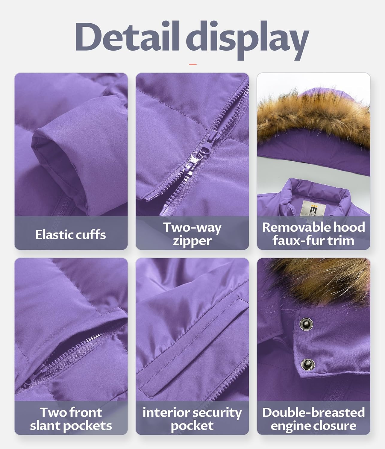 CREATMO US Women's Long Winter Faux Fur Coat Puffer Warm Jacket with Detachable Hood - Image 6