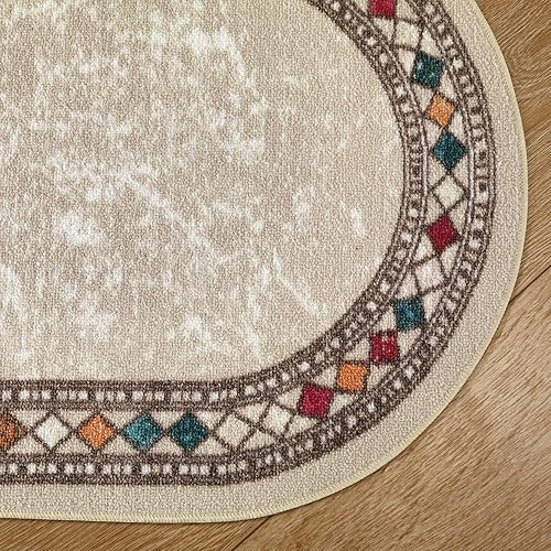 Miniatura 4 de Antep Rugs - Alfombras con bordes modernos, no se mueve (antideslizante), de perfil bajo con respaldo de goma, para interiores