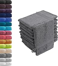 Set of 10 Wash Mitts Anthracite 16 x 21 cm 100% Cotton Terry Oeko-Tex® Standard 100 Premium Quality 500 g/m²