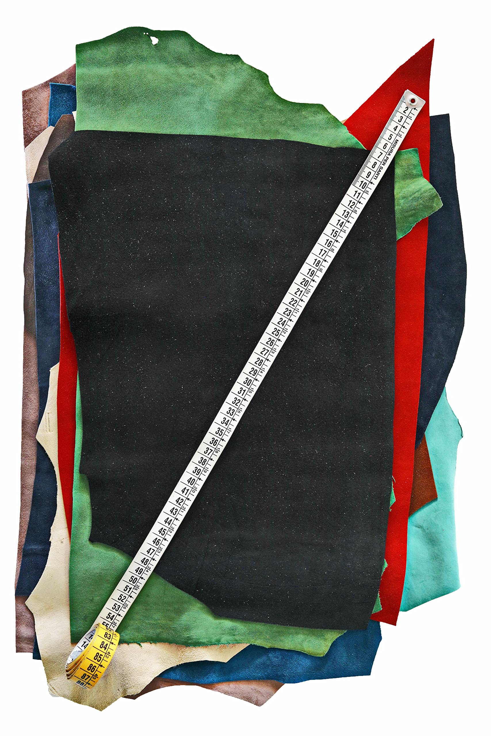 LA GARZARARA - Découpes en daim et nubuck - Minimum 20 x 25 cm maximum 40 x 40 cm - 2 kg - Sélection aléatoire pour travaux manuels - Couleur unie, couleurs variées - LAG-29