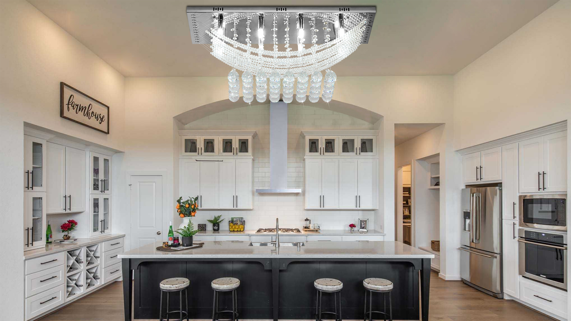Crystal Chandelier Modern Chandelier Flush Mount Chandelier Silver